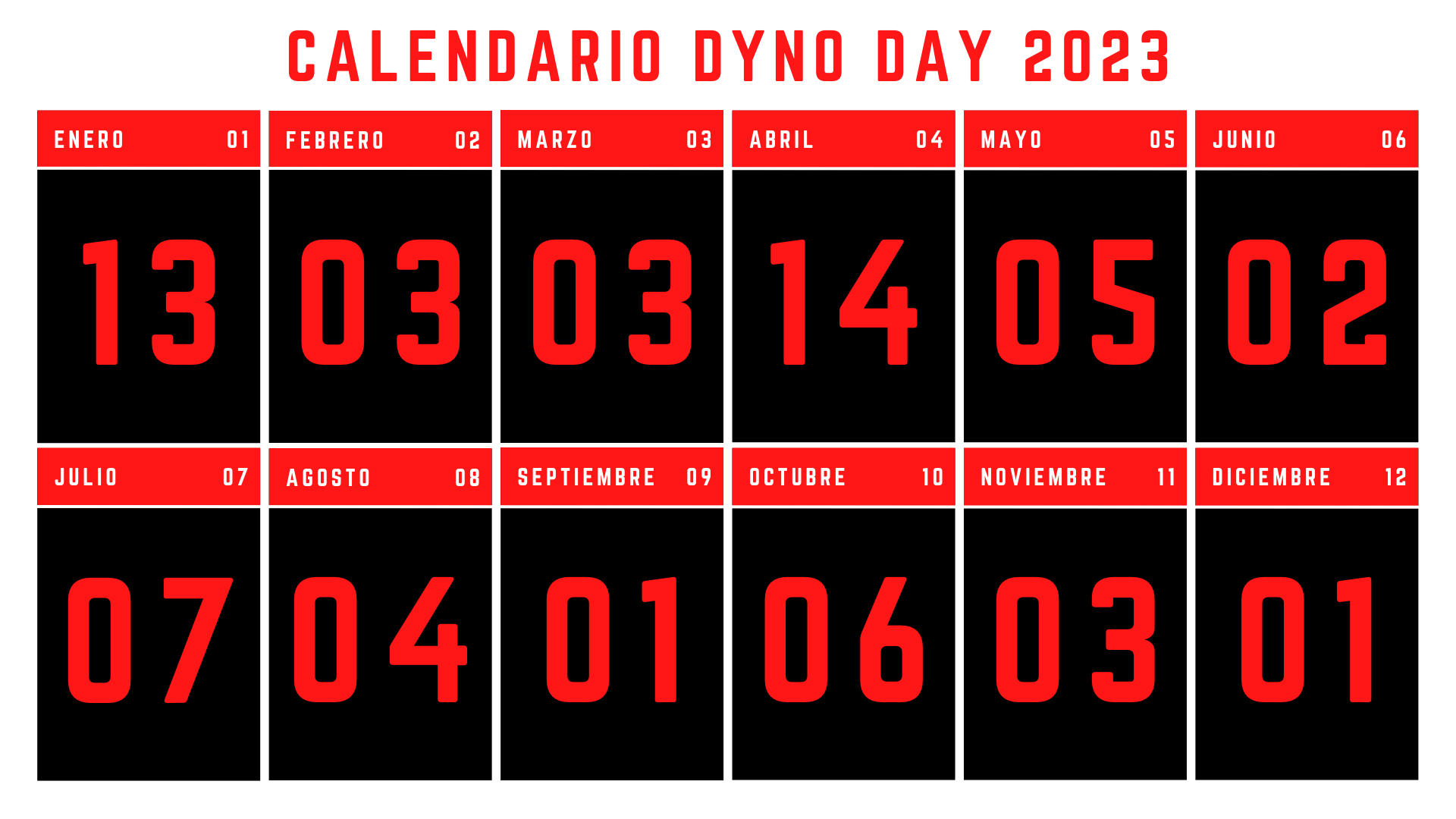 Calendario Dyno Day 2023